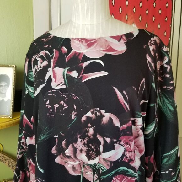 JAX Black Label Floral Dress L/S sz 12 - Picture 2 of 9
